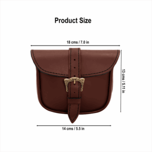 Knotwork Buckle Celtic Leather Belt Bag - Brown