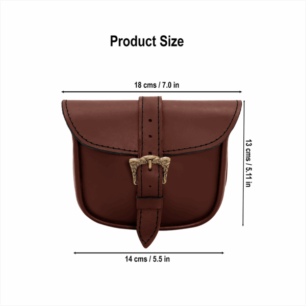 Knotwork Buckle Celtic Leather Belt Bag - Brown