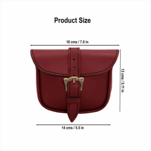 Knotwork Buckle Celtic Leather Belt Bag - Maroon