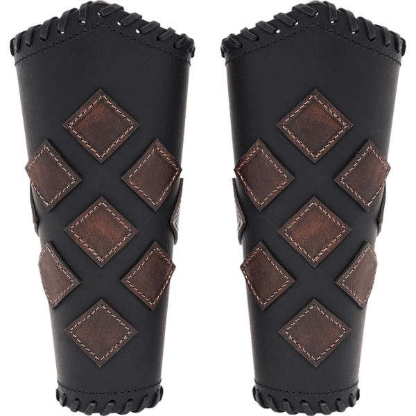 Fantasy Leather Bracers - Black