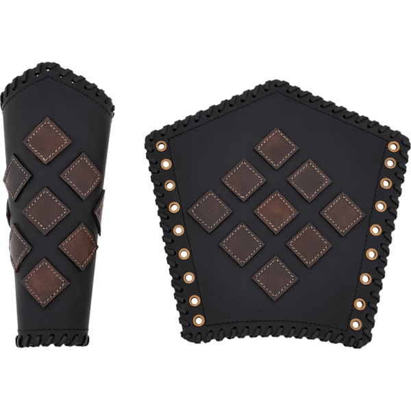 Fantasy Leather Bracers - Black