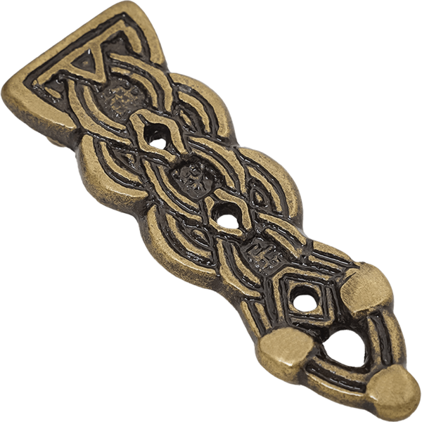 Antiqued Brass Celtic Belt Tip