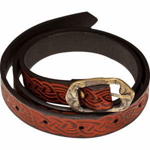 Celtic Knotwork Leather Belt - Brown