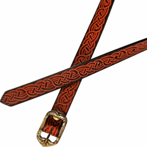 Celtic Knotwork Leather Belt - Brown