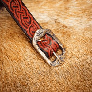 Celtic Knotwork Leather Belt - Brown