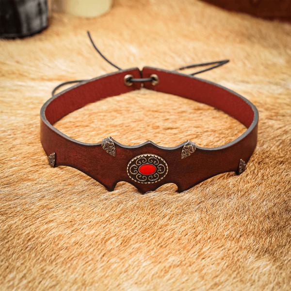 Fantasy Princely Leather Headband - Brown