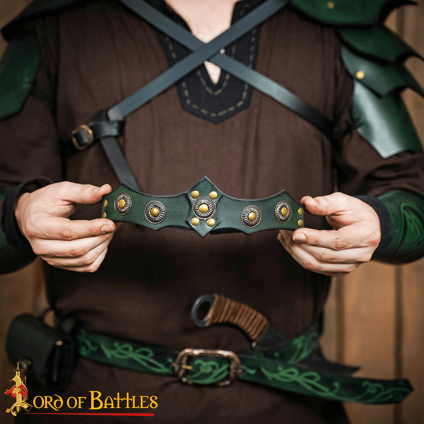 Fantasy Noble Leather Headband - Green