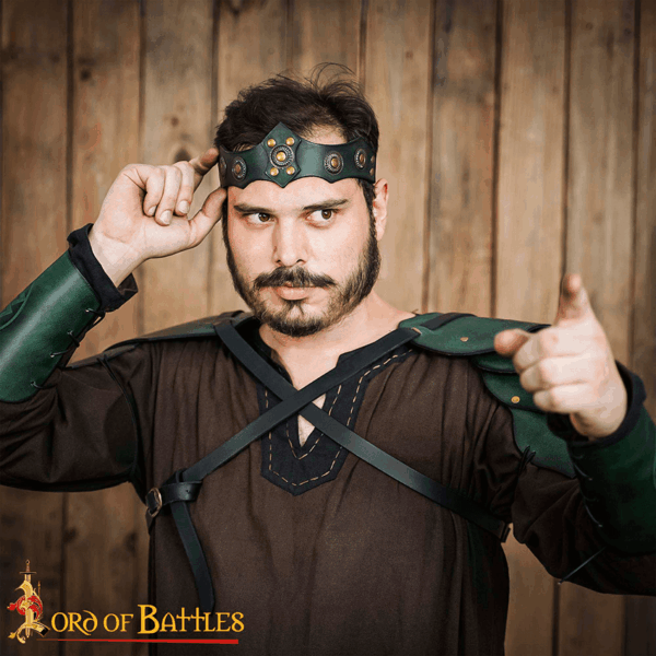 Fantasy Noble Leather Headband - Green