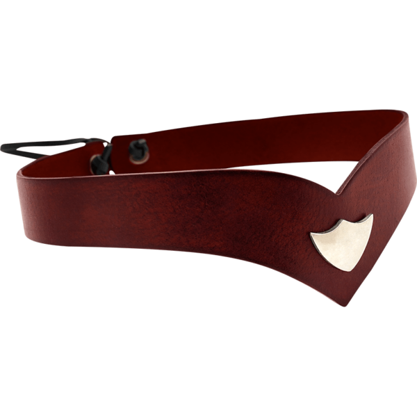 Elvish Princely Leather Headband - Maroon