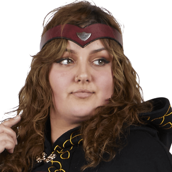 Elvish Princely Leather Headband - Maroon