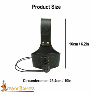Celtic Leather Drinking Horn Holder - Green