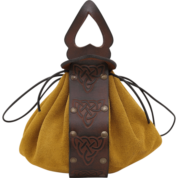 Celtic Traveler Coin Pouch - Brown and Yellow