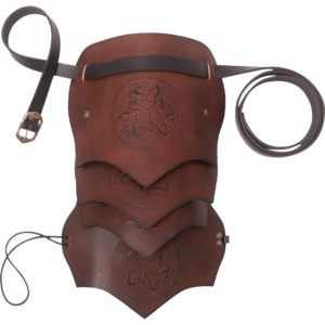 Celtic Horse Leather Pauldron - Brown