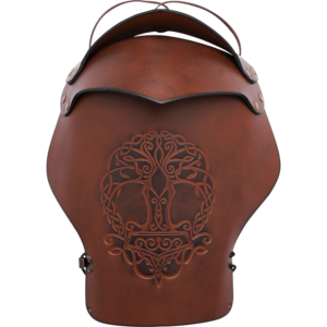 Tree of Life Leather Pauldron - Brown