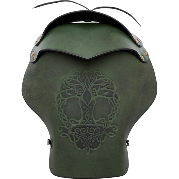 Tree of Life Leather Pauldron - Green