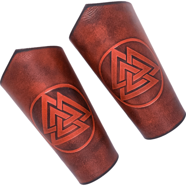 Warrior of the Realm Leather Bracers - Brown