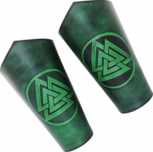 Warrior of the Realm Leather Bracers - Green