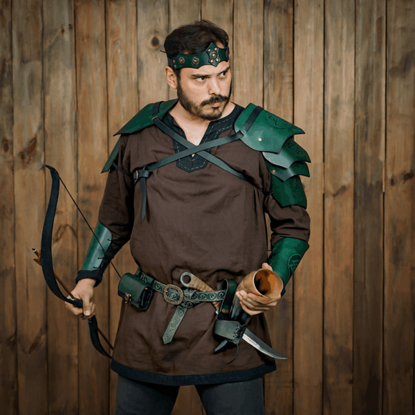 Warrior of the Realm Leather Bracers - Green