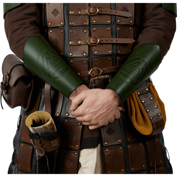 Warrior of the Realm Leather Bracers - Green