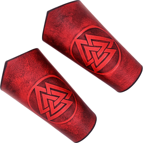 Warrior of the Realm Leather Bracers - Maroon