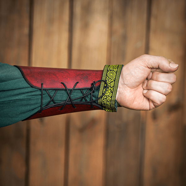 Warrior of the Realm Leather Bracers - Maroon