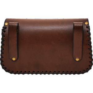 Embossed Celtic Cross Leather Bag - Brown