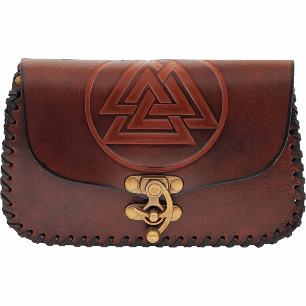 Valknut Viking Leather Bag - Brown