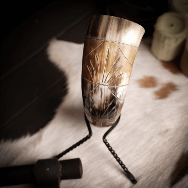 Engraved Viking Drinking Horn