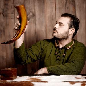 Tinted Medieval Ox Drinking Horn