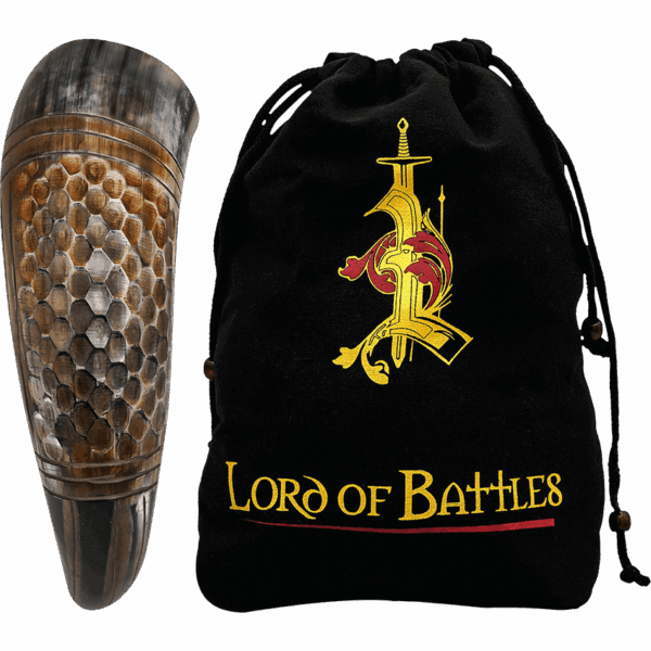 Viking Drinking Horn with Engraved Honeycomb