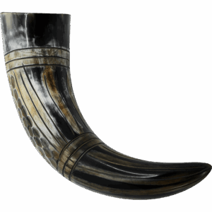 Viking Drinking Horn with Engraved Honeycomb