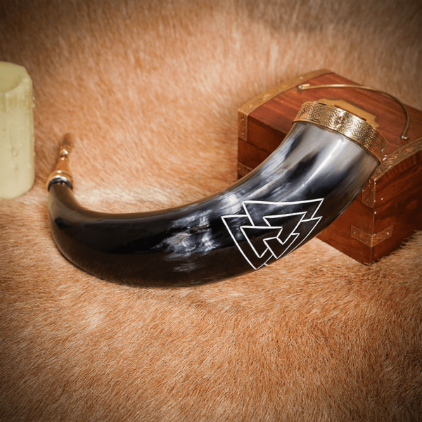 Viking Valknut Drinking Horn