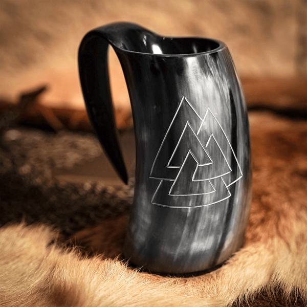 Valknut Viking Horn Tankard