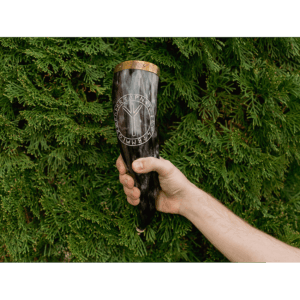 Algiz Rune Viking Drinking Horn