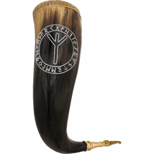 Algiz Rune Viking Drinking Horn