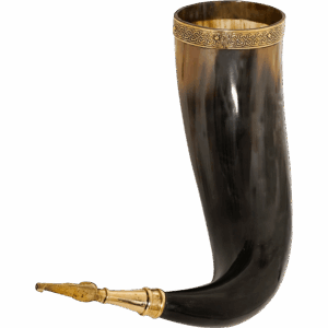 Algiz Rune Viking Drinking Horn