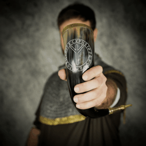 Algiz Rune Viking Drinking Horn