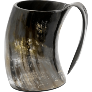 Large Viking Ox Horn Tankard Mug