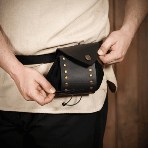 Odyssey Medieval Drawstring Belt Pouch - Black
