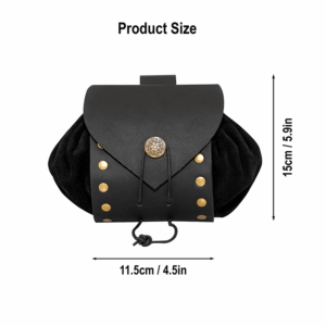 Odyssey Medieval Drawstring Belt Pouch - Black