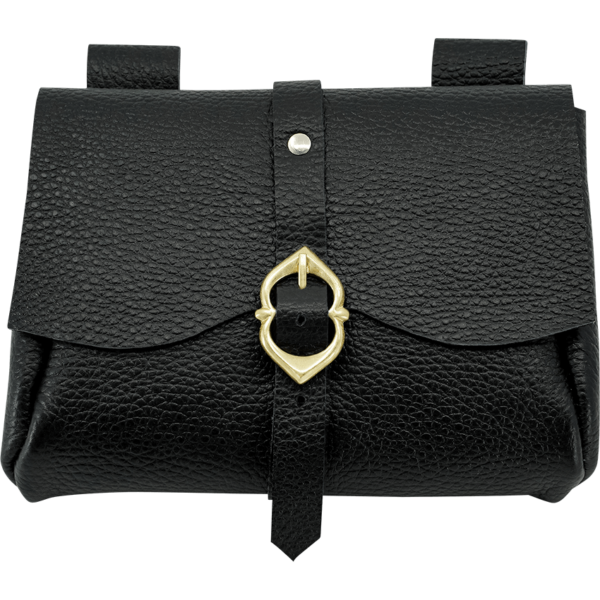 Messenger's Medieval Leather Belt Pouch - Black