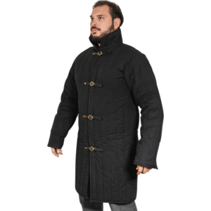 Medieval Long Padded Gambeson - Black