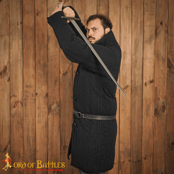 Medieval Long Padded Gambeson - Black