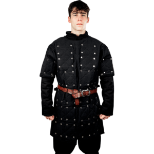 Medieval Brigandine with Steel Plates - Black