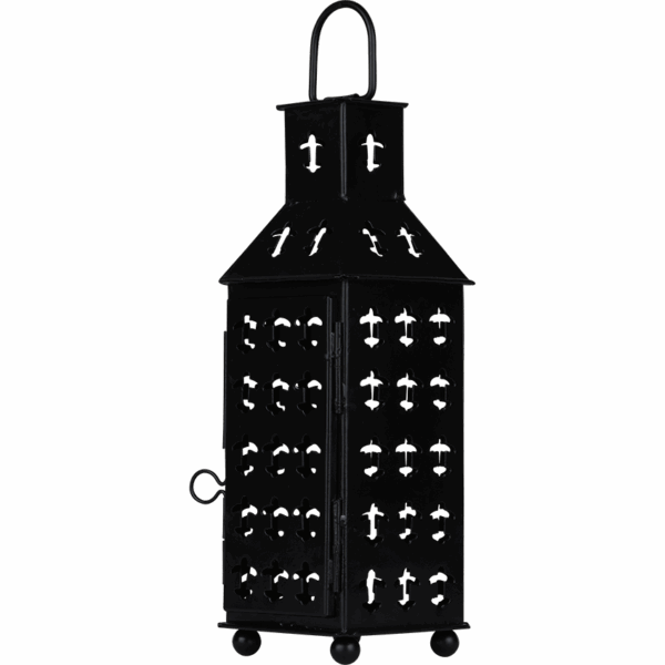 Black Fleur Medieval Iron Lantern