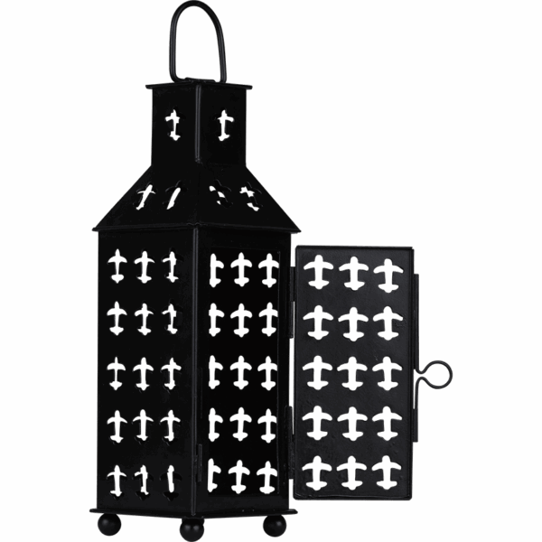 Black Fleur Medieval Iron Lantern