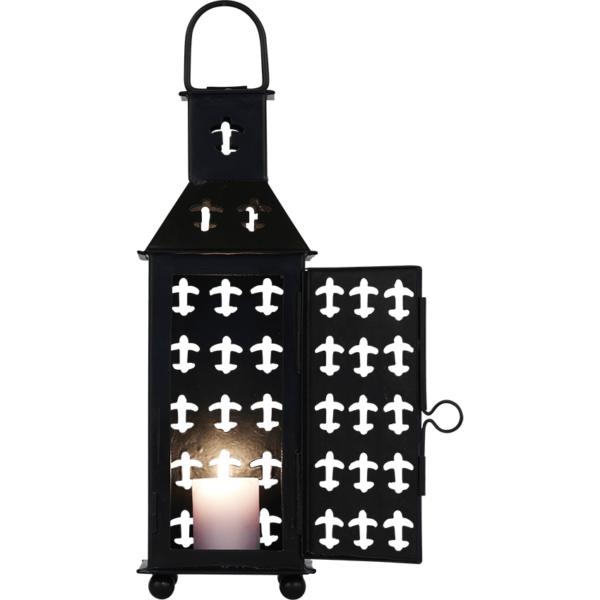 Black Fleur Medieval Iron Lantern