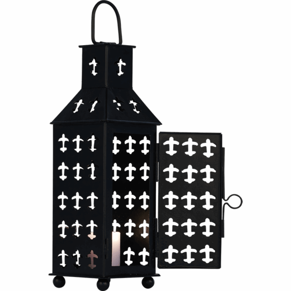 Black Fleur Medieval Iron Lantern