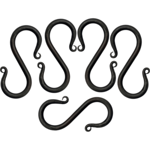 Iron Hand Forged Medieval S Hooks - Set of 5 - Medium