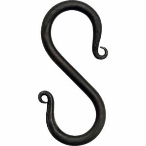 Iron Hand Forged Medieval S Hooks - Set of 5 - Small